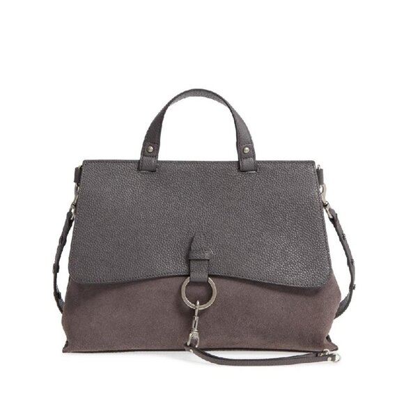 🎁Rebecca Minkoff Medium Keith Suede & Leather Satchel